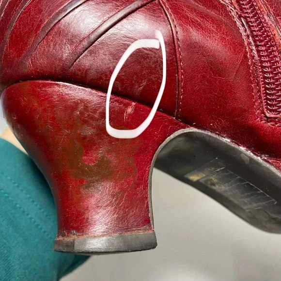 Miz Mooz Burgundy Leather Heeled Boots - Picture 14 of 17